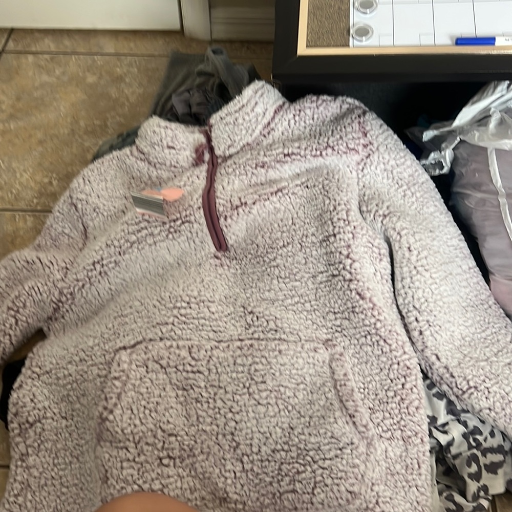 serra ladies sherpa quarter zip pullover